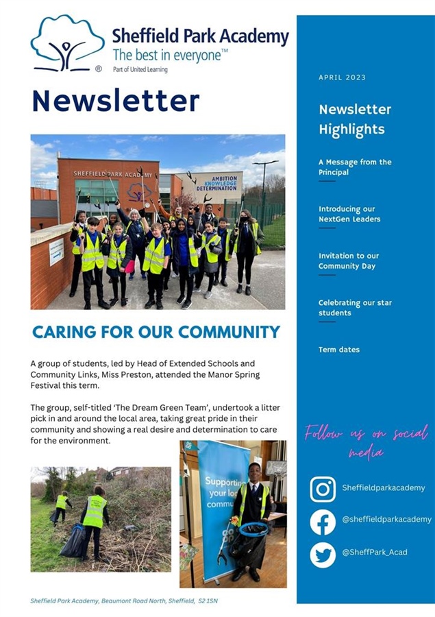 Sheffield Park Academy Newsletter April 2023