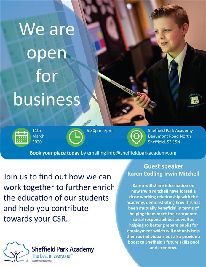 We are open for business! Networking event - Wednesday 11th March 2020 5.30pm - 7pm