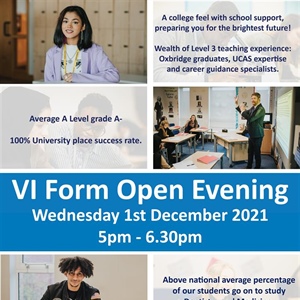 Sheffield South East VI Form - Open Evening. Wednesday 1st December 5pm - 6.30pm